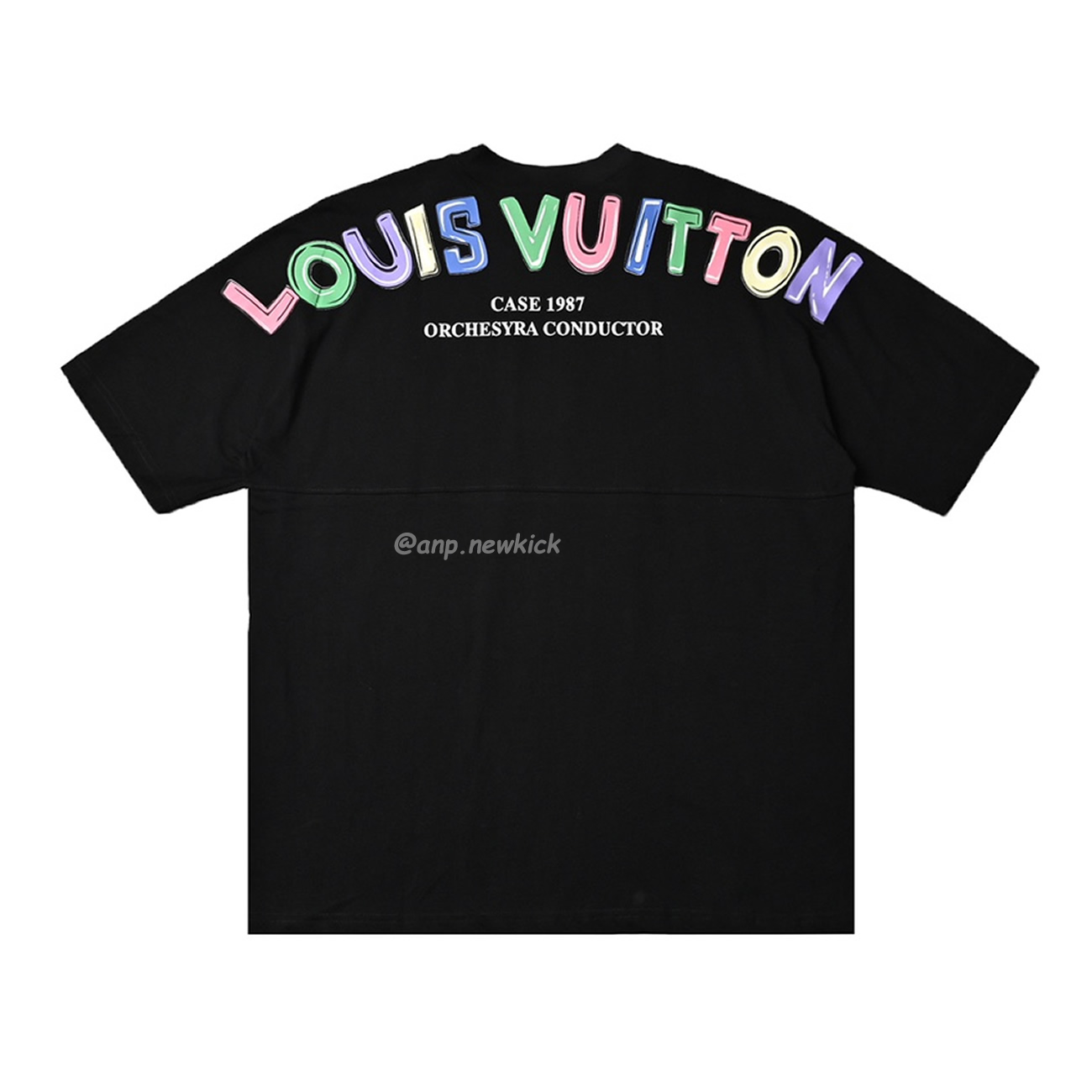 Louisviutton 2024ss Colorful Letter Logo On Back Printed Short Sleeved T Shirt (3) - newkick.vip